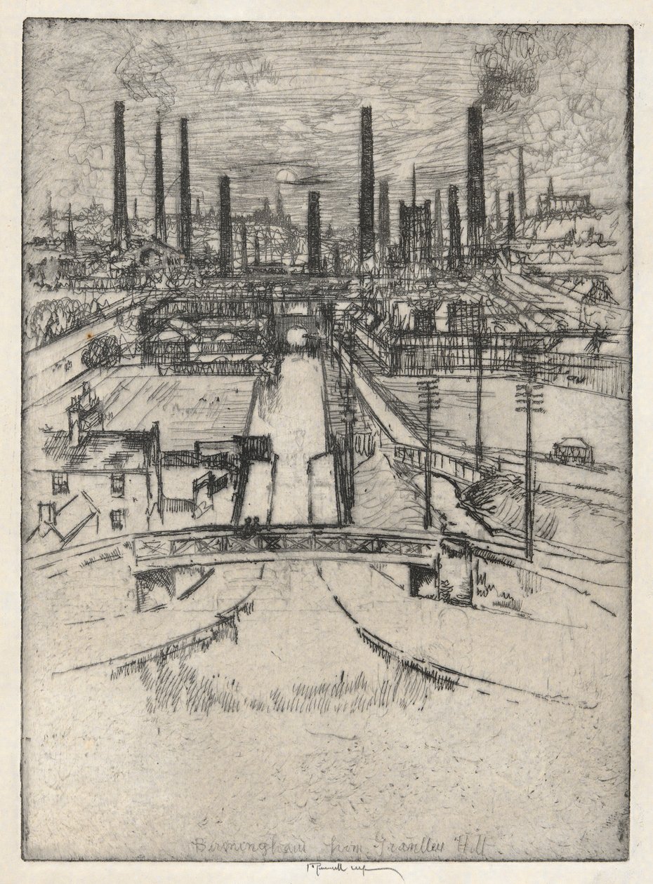 Birmingham z Granlley Hill od Joseph Pennell