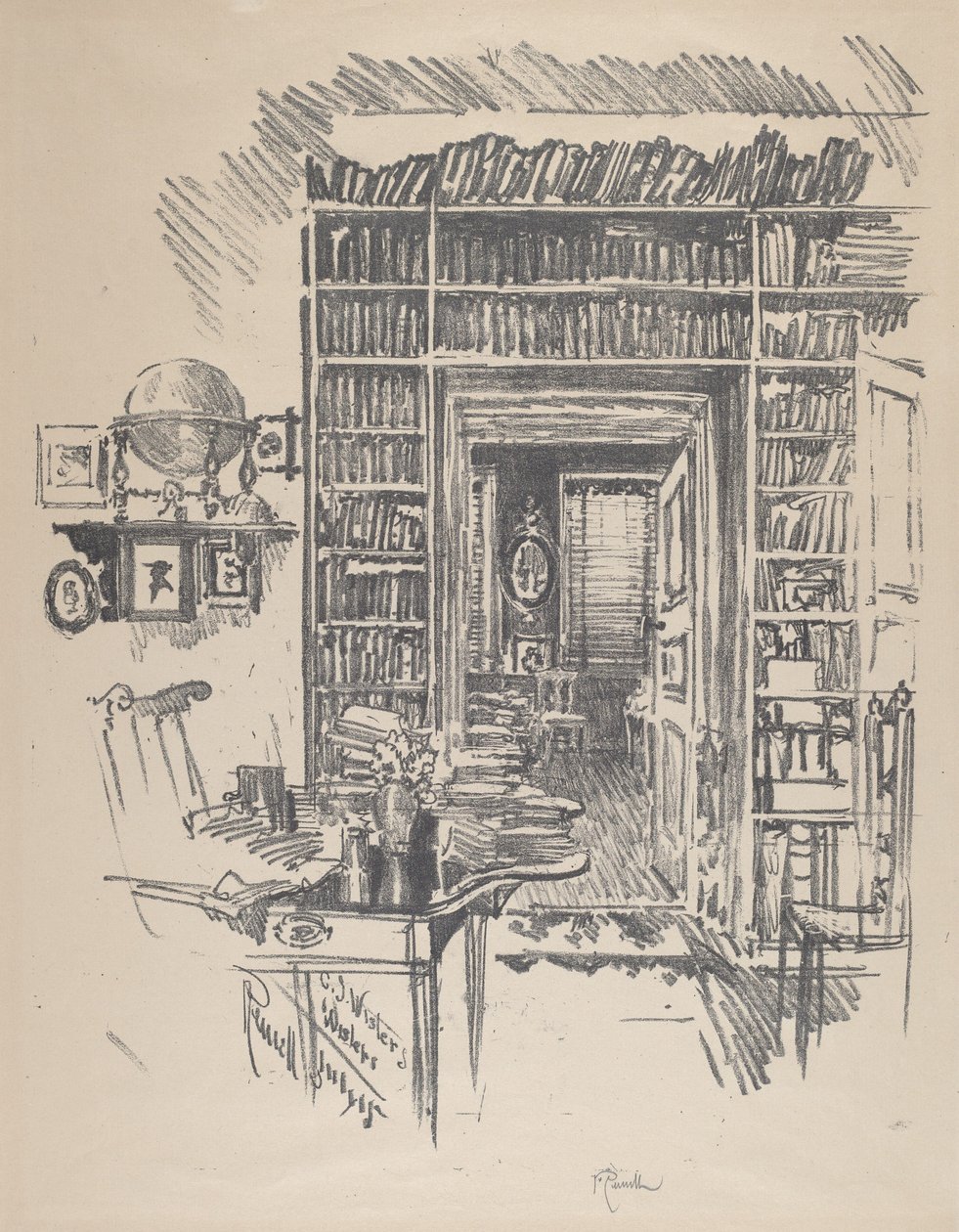 Knihovna u doktora Wistera od Joseph Pennell
