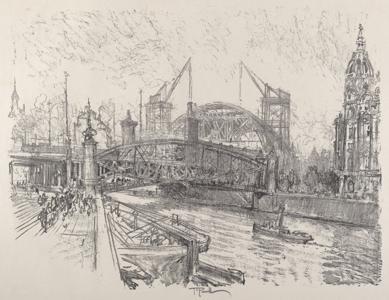 Stavba nádraží Friedrichstrasse, 1921. od Joseph Pennell