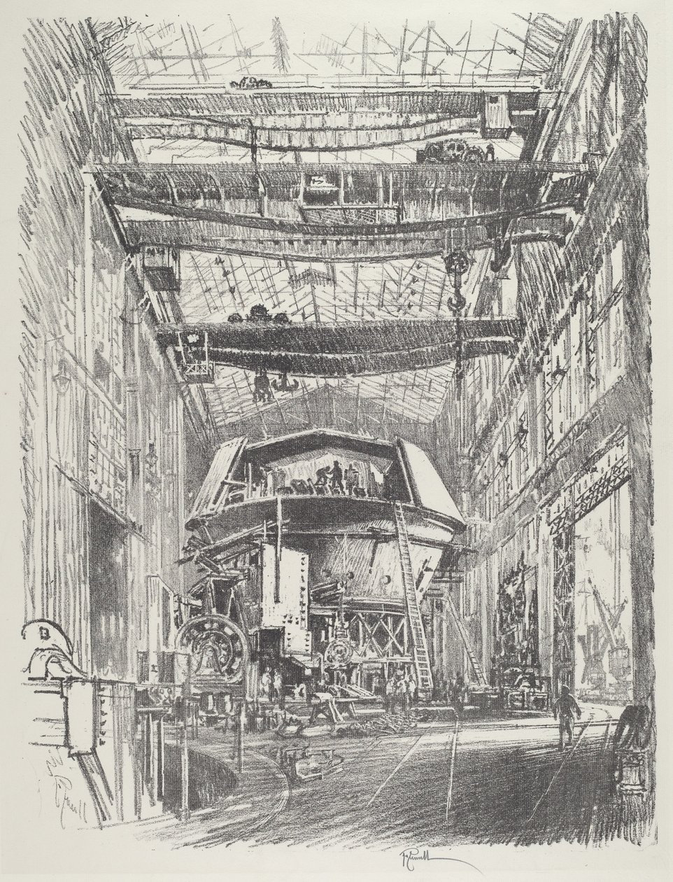Stavba Velké věže, 1916. od Joseph Pennell