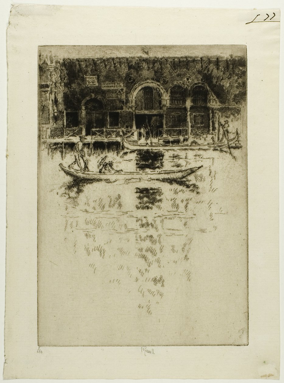 Byzantský palác, Benátky od Joseph Pennell