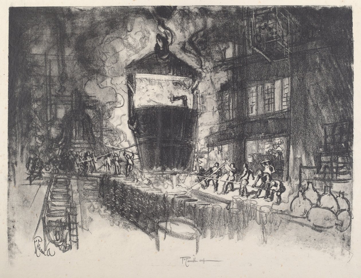 Casting Shells, 1917. od Joseph Pennell