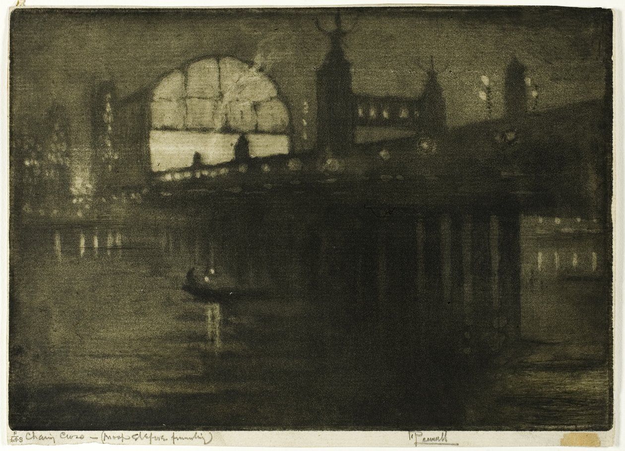 Charing Cross v noci od Joseph Pennell