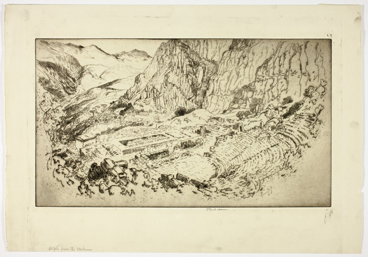 Delphi, ze stadionu od Joseph Pennell