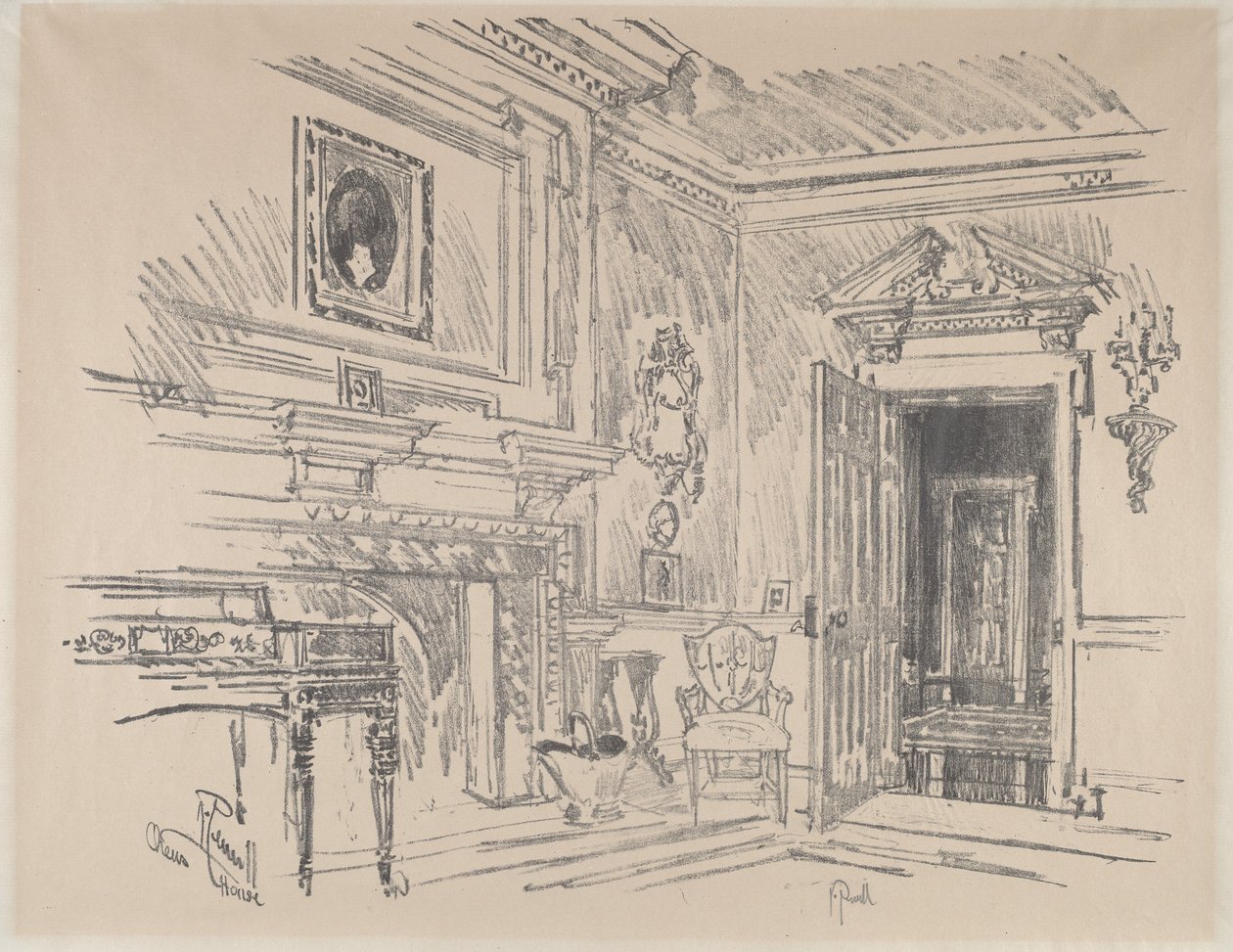 Přijímací místnost v Cliveden od Joseph Pennell