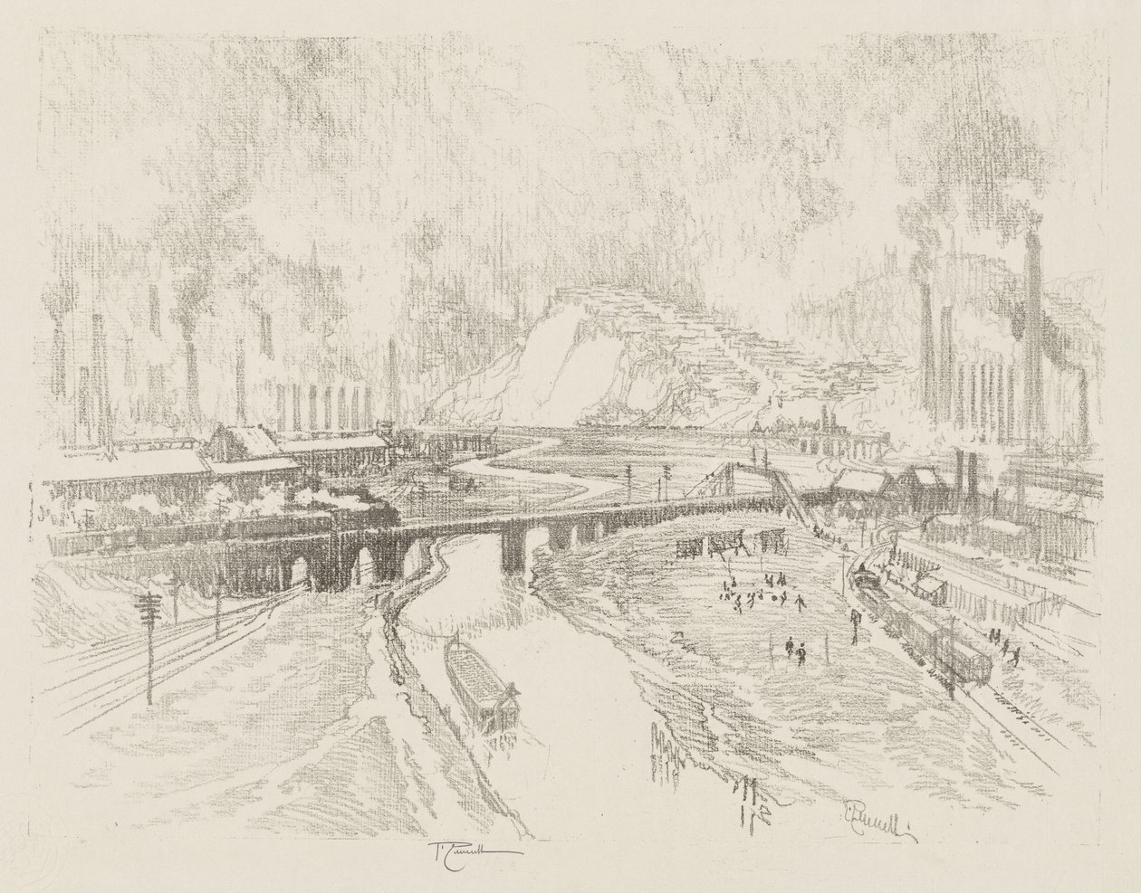 Anglické válečné dílo: Munition Town od Joseph Pennell
