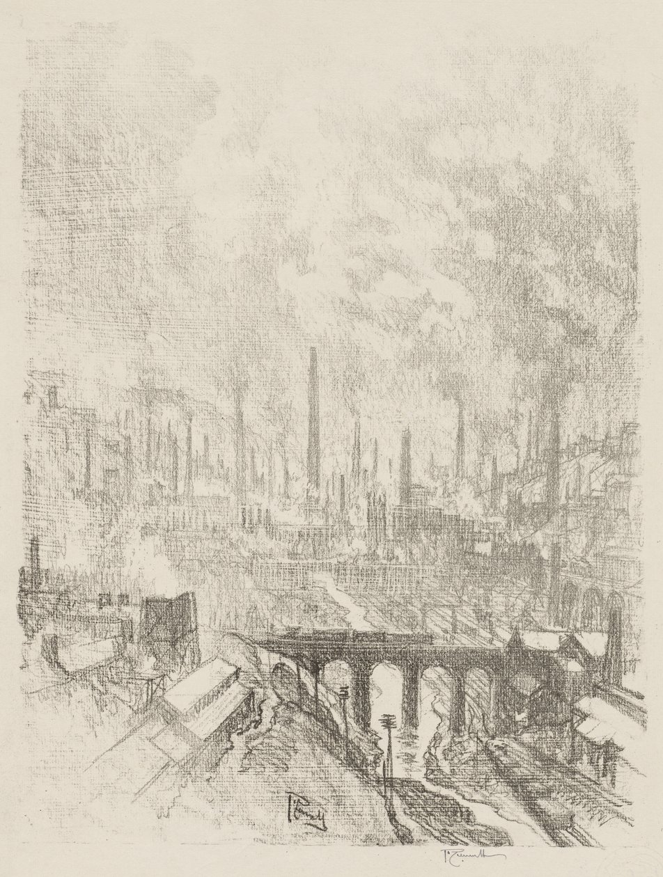 Anglické válečné dílo: Munitions City, č. 1 od Joseph Pennell