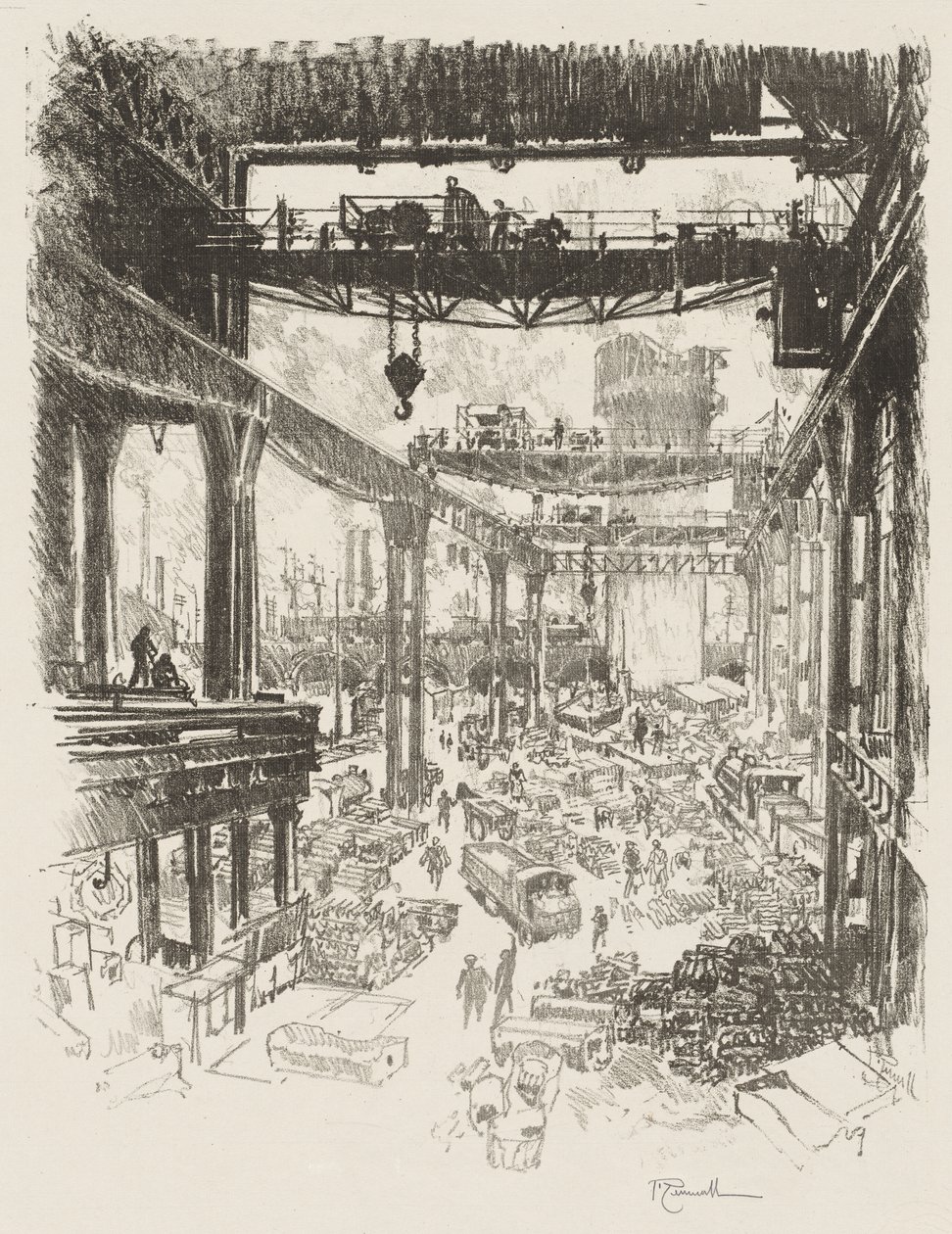 Anglické válečné dílo: Velká věž, Pig Iron od Joseph Pennell