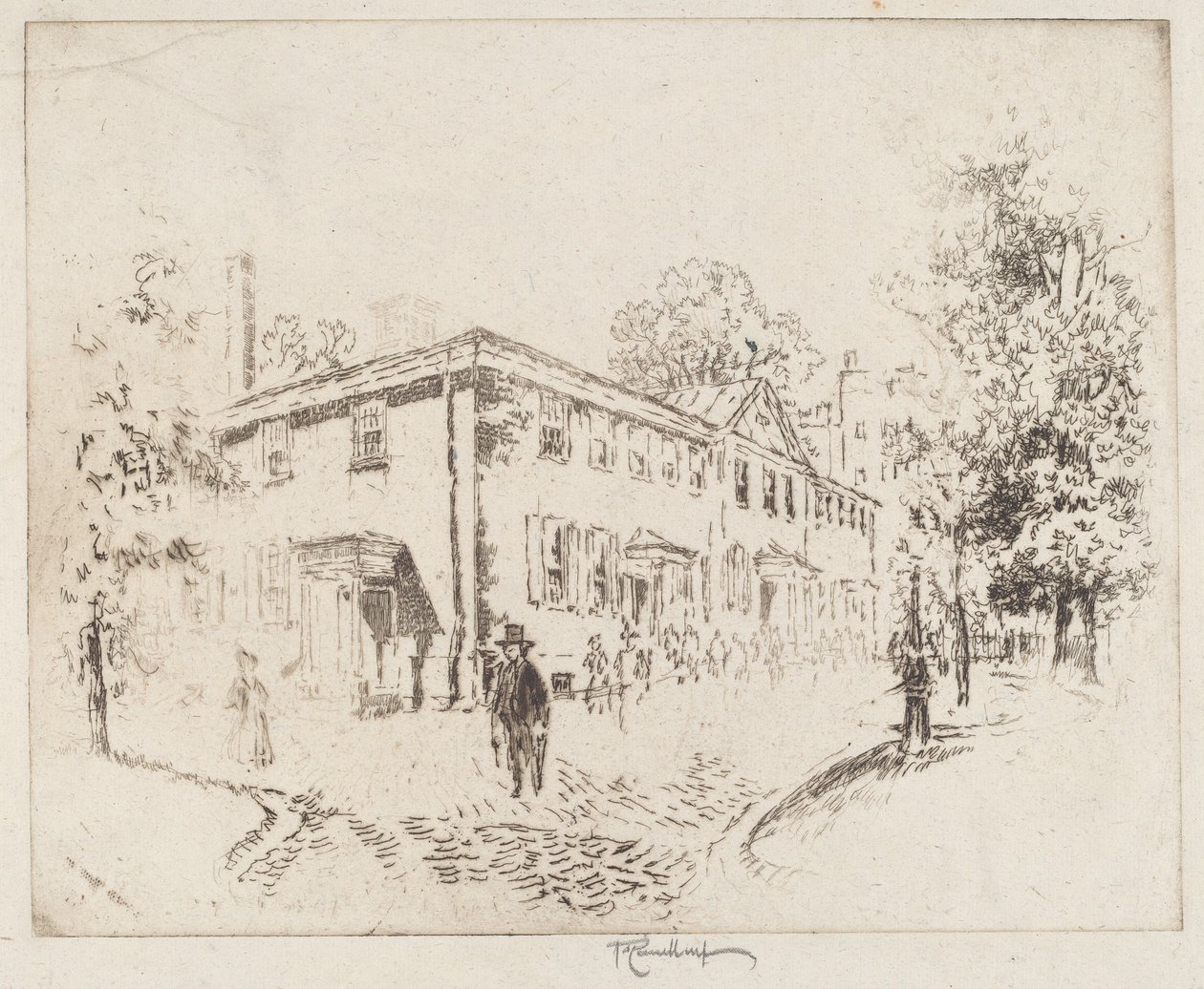 Fourth Street, Meeting House, Philadelphia od Joseph Pennell