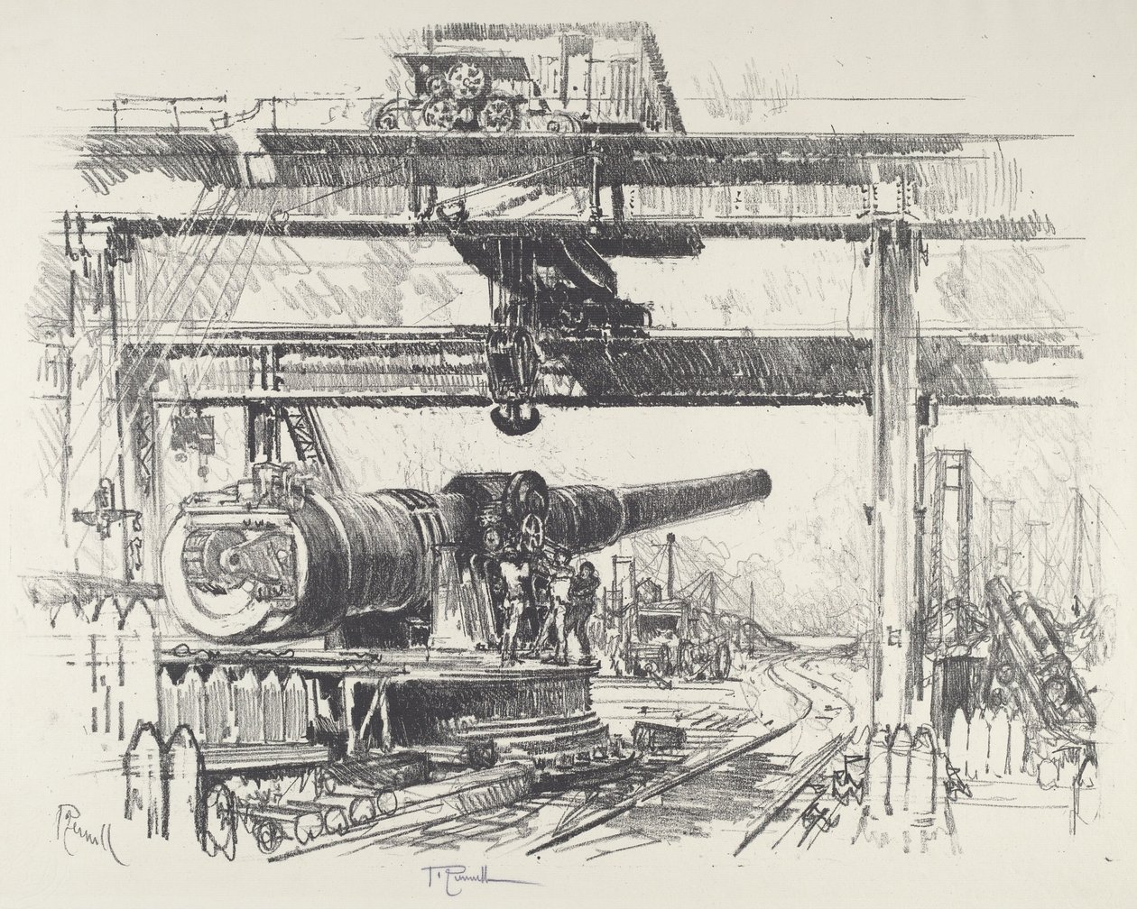 Zkoušení zbraní, 1916. od Joseph Pennell