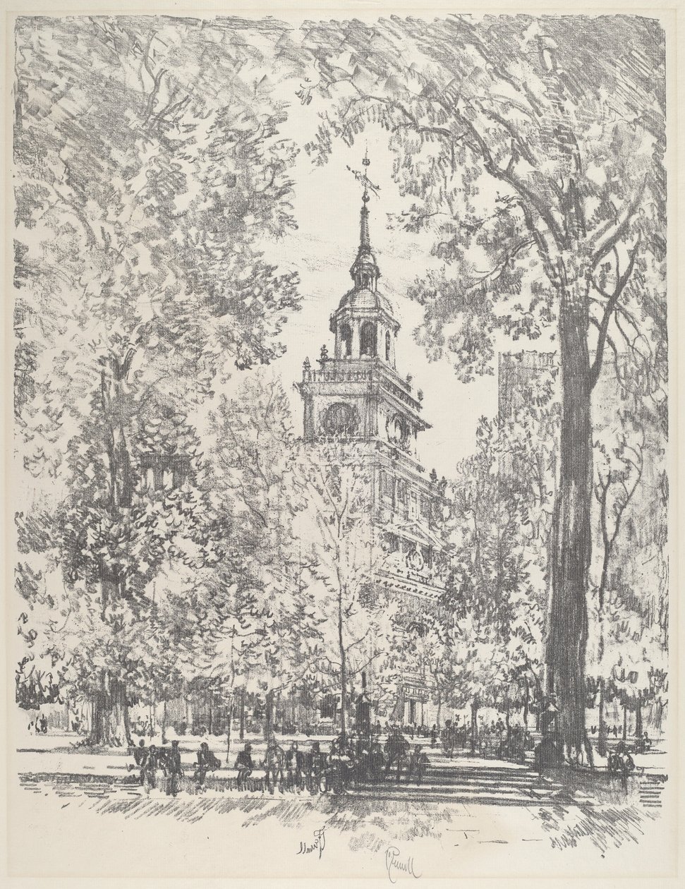 Náměstí nezávislosti a Státní dům, 1912. od Joseph Pennell