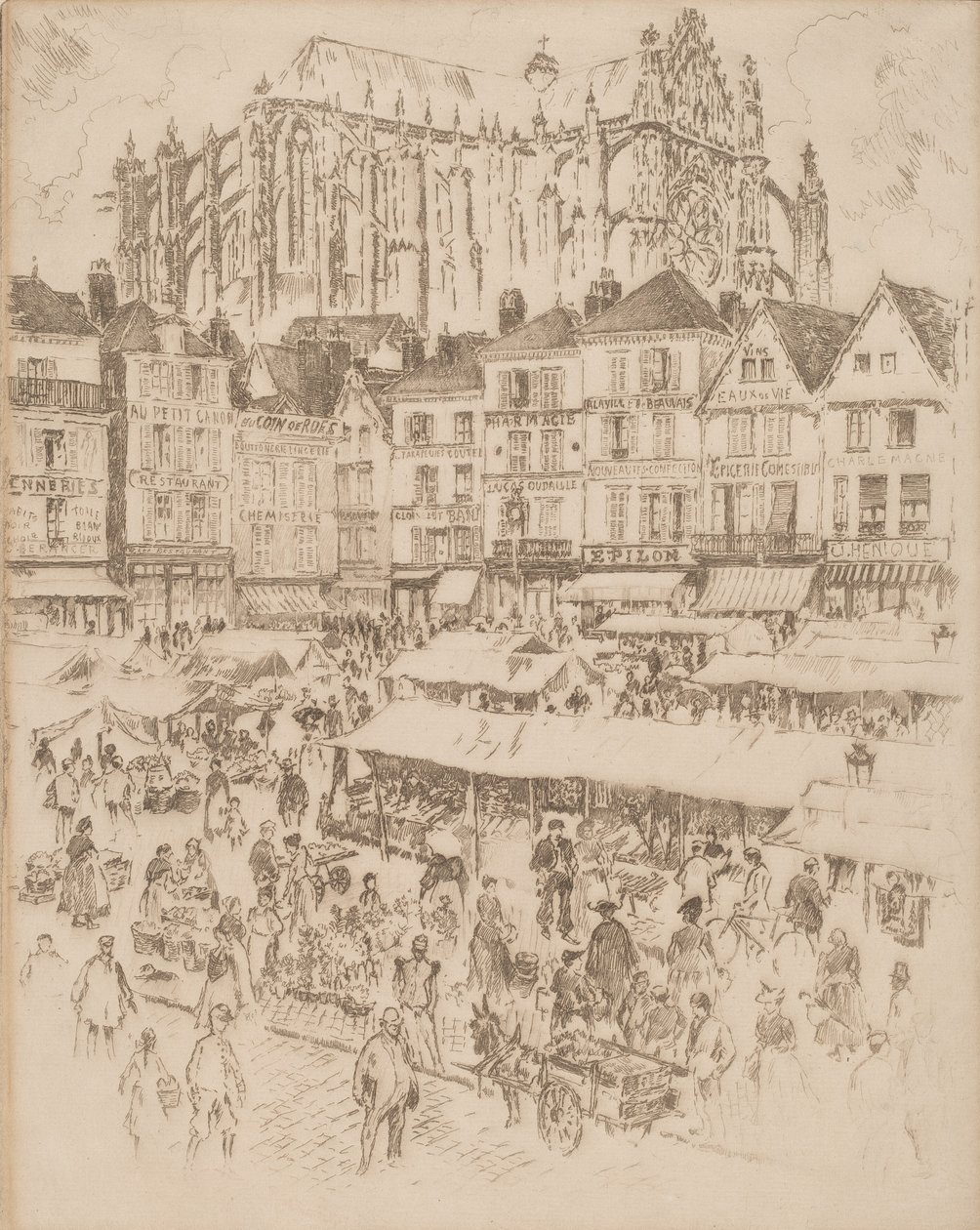 Místo, Beauvais, 1907. od Joseph Pennell
