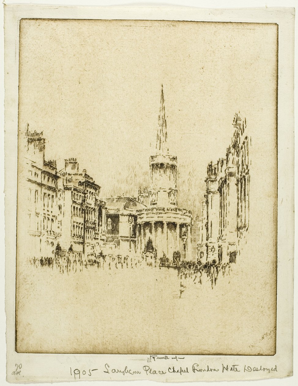 Kaple Langham Place od Joseph Pennell