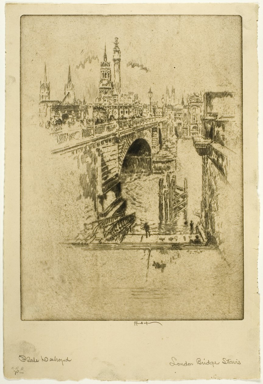 London Bridge Stairs od Joseph Pennell