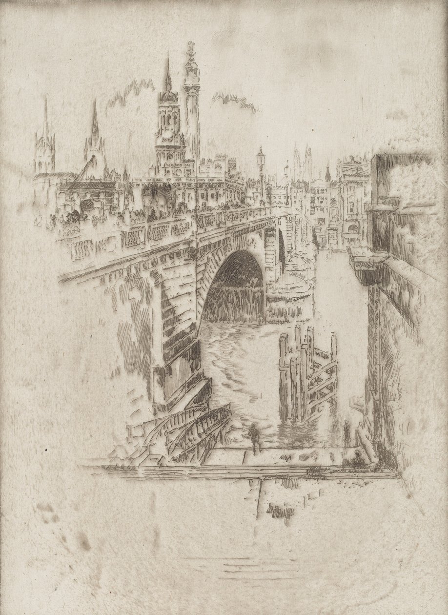 London Bridge Stairs, 1903. od Joseph Pennell