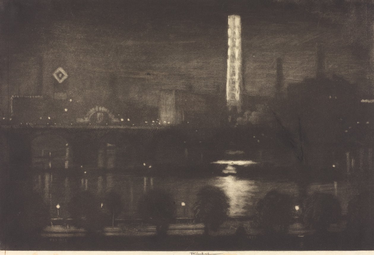 Londýnská noc, whisky a čaj od Joseph Pennell