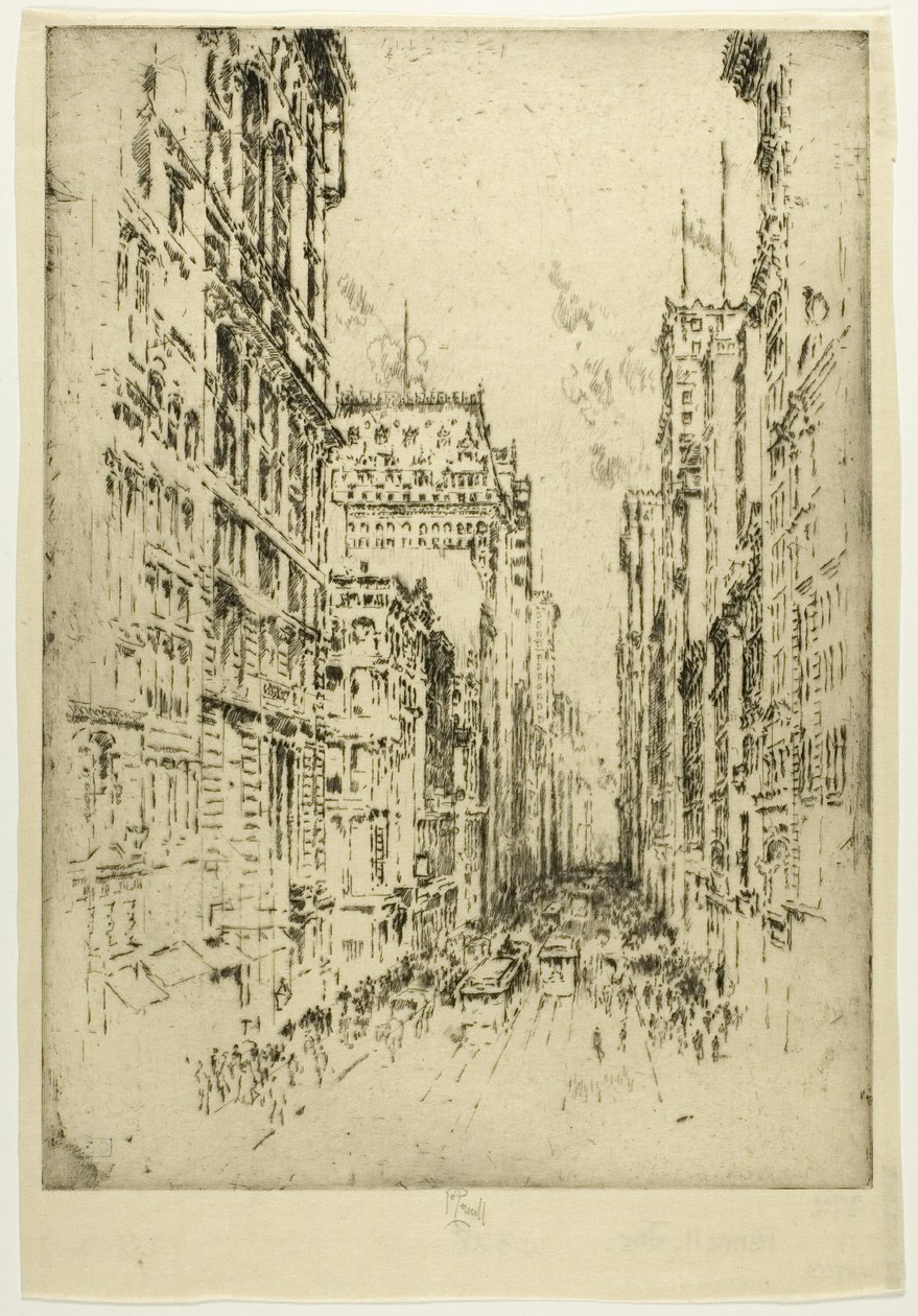 Dolní Broadway od Joseph Pennell