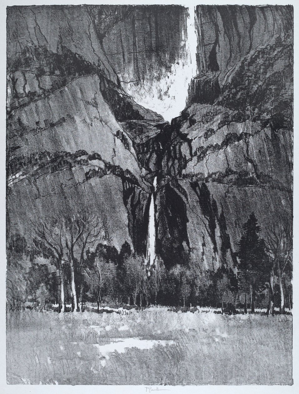 Lower Falls, Yosemite od Joseph Pennell