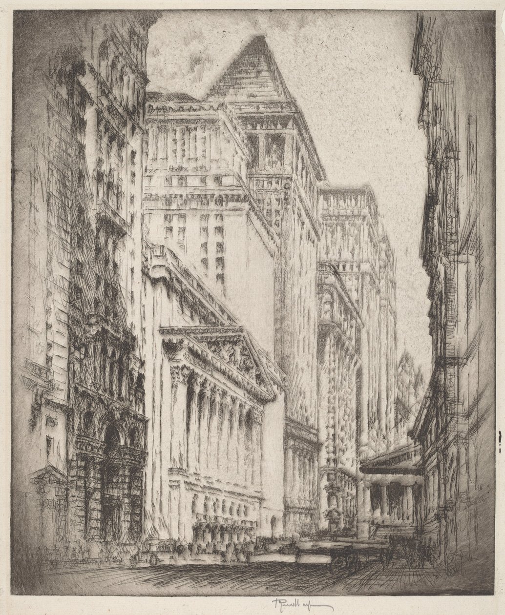 Newyorská burza od Joseph Pennell