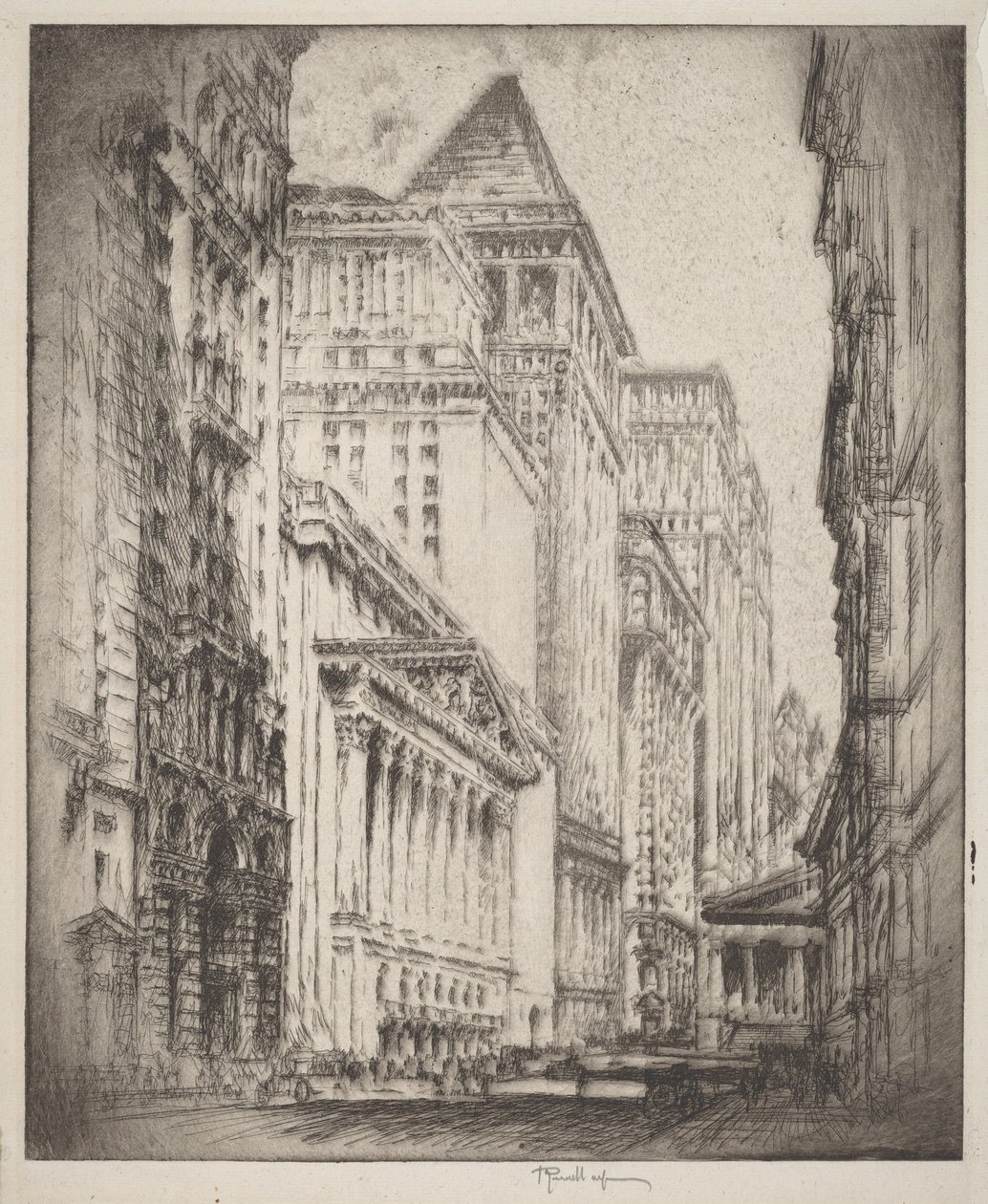 Newyorská burza od Joseph Pennell