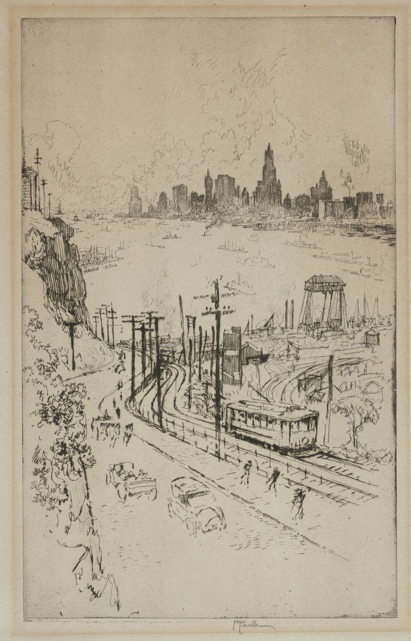 New York, z New Jersey od Joseph Pennell