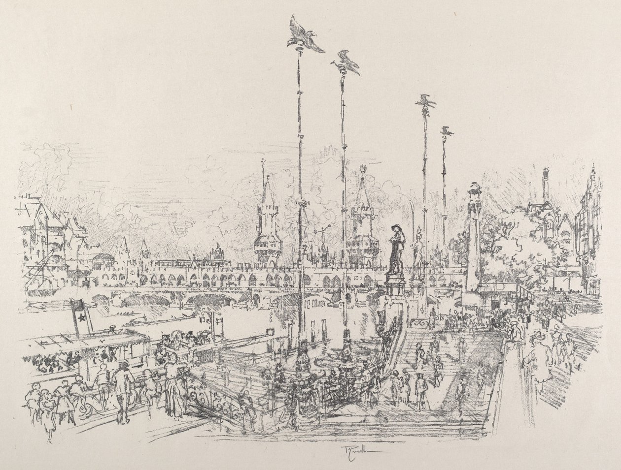 Oberbaumský most, Berlín od Joseph Pennell