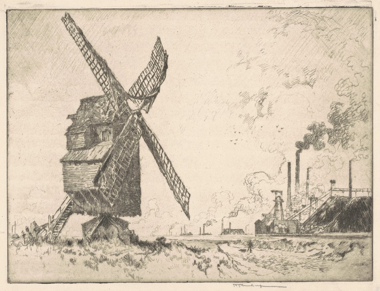 Starý a Nový mlýn, Valenciennes od Joseph Pennell