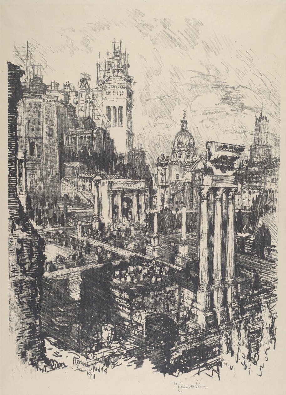 Starý a Nový Řím, Památník Viktora Emanuela, 1911. od Joseph Pennell