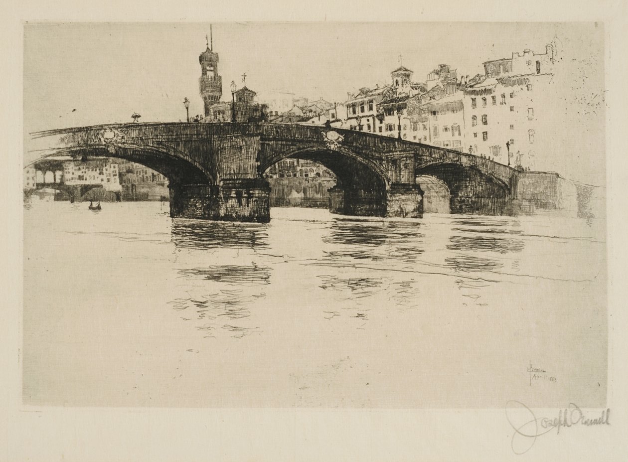 Ponte Santa Trinita, Florencie od Joseph Pennell