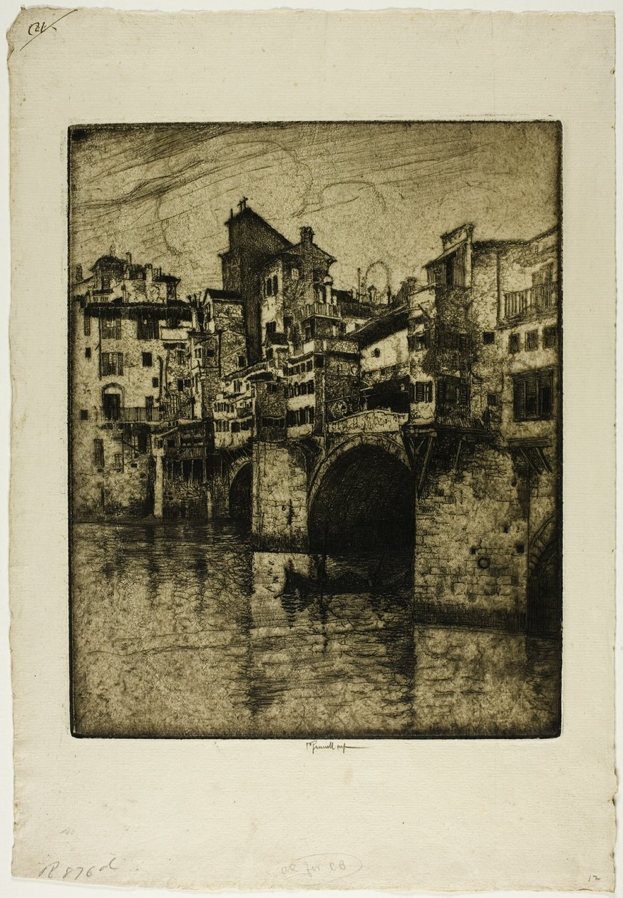 Ponte Vecchio, Florencie od Joseph Pennell