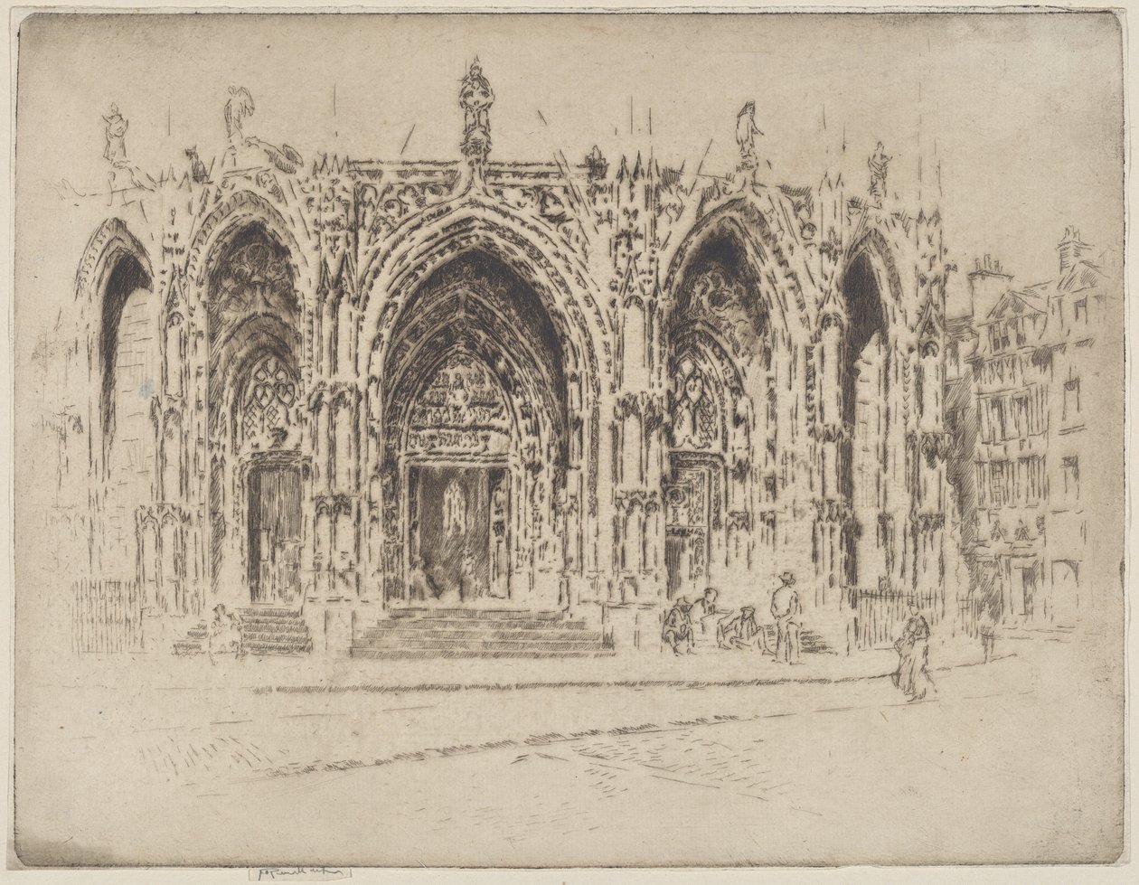 Veranda San Maclou, Rouen od Joseph Pennell