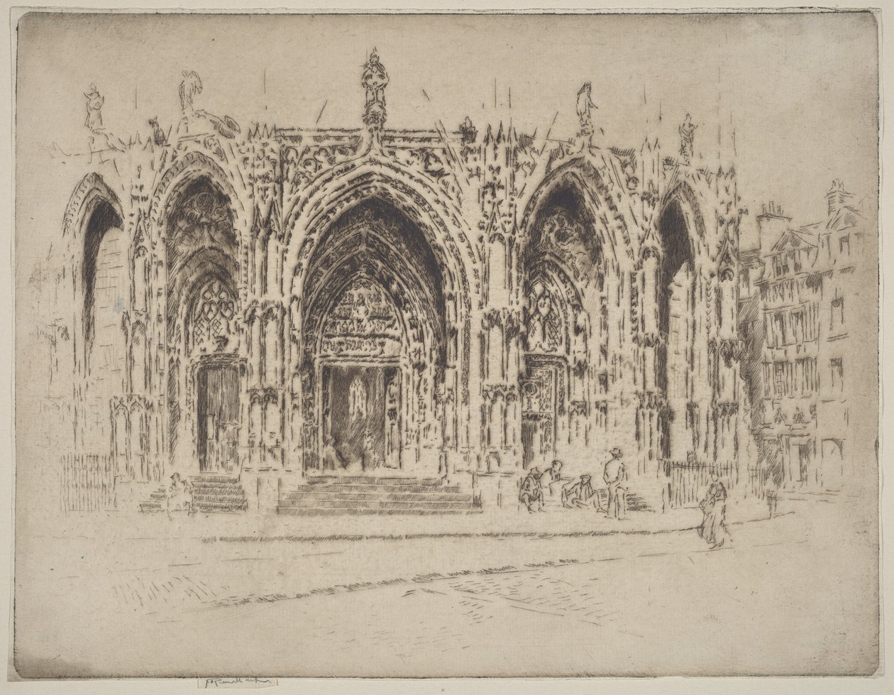 Předsíň kostela Saint-Maclou, Rouen od Joseph Pennell