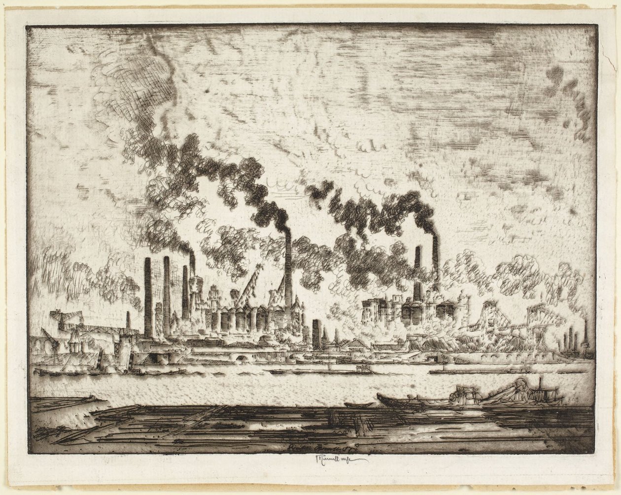 Rýnské hrady, Duisburg od Joseph Pennell