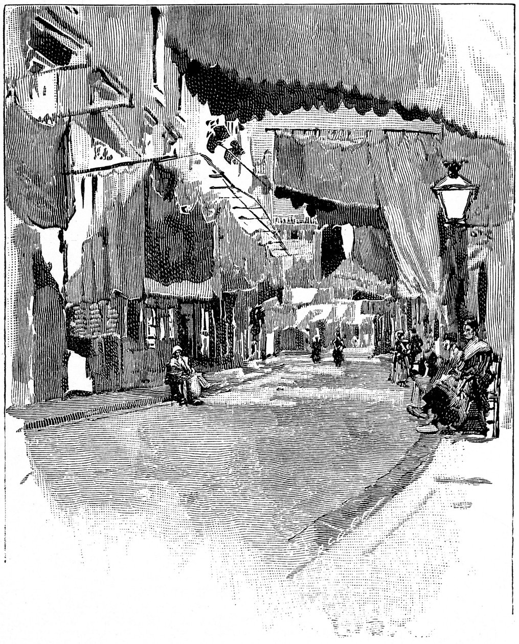 Rue de Beaucaire. Rytina Joseph Pennell 1888 od Joseph Pennell