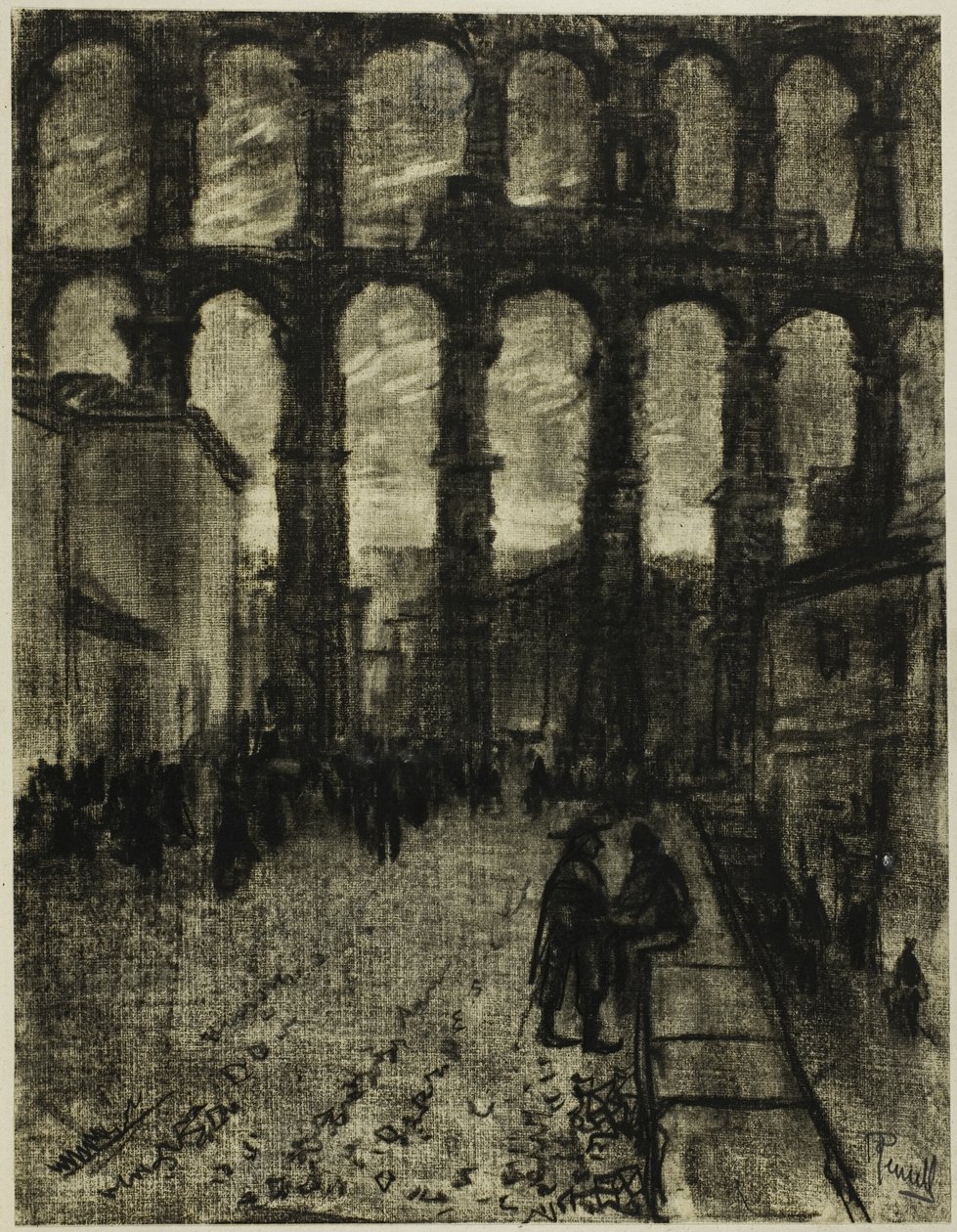 Segovia, Akvadukt z trhu od Joseph Pennell