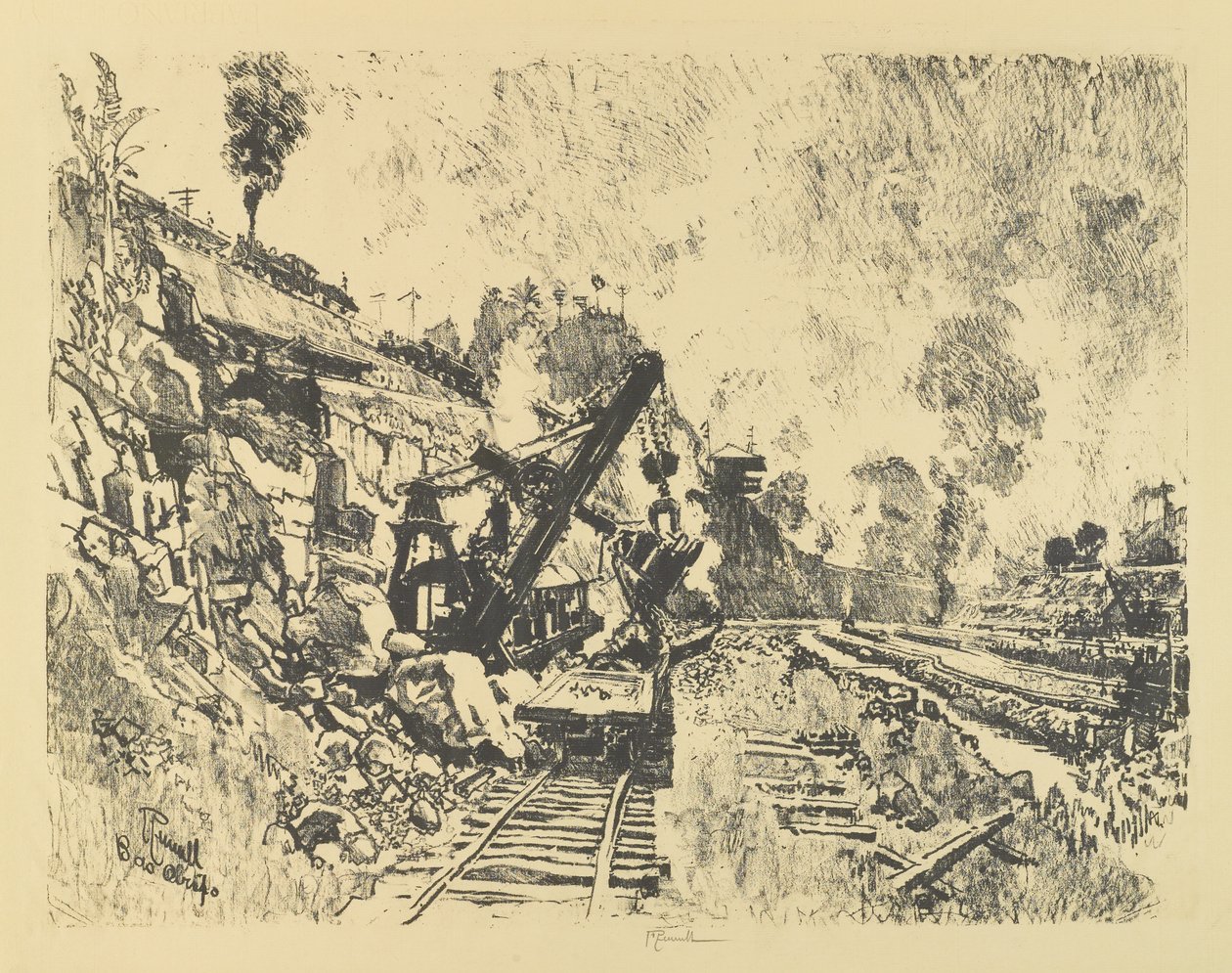 Parní lopata v řezu v Bas Obispo od Joseph Pennell