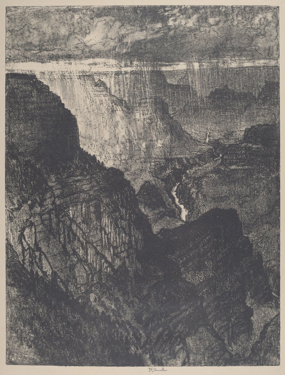 Bouře v Grand Canyonu od Joseph Pennell