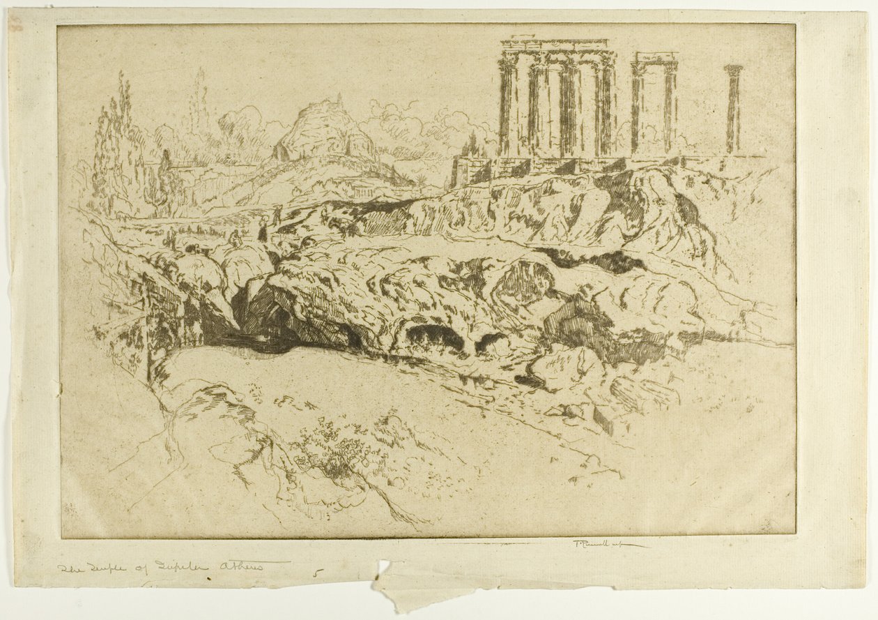 Jupiterův chrám, Atény od Joseph Pennell