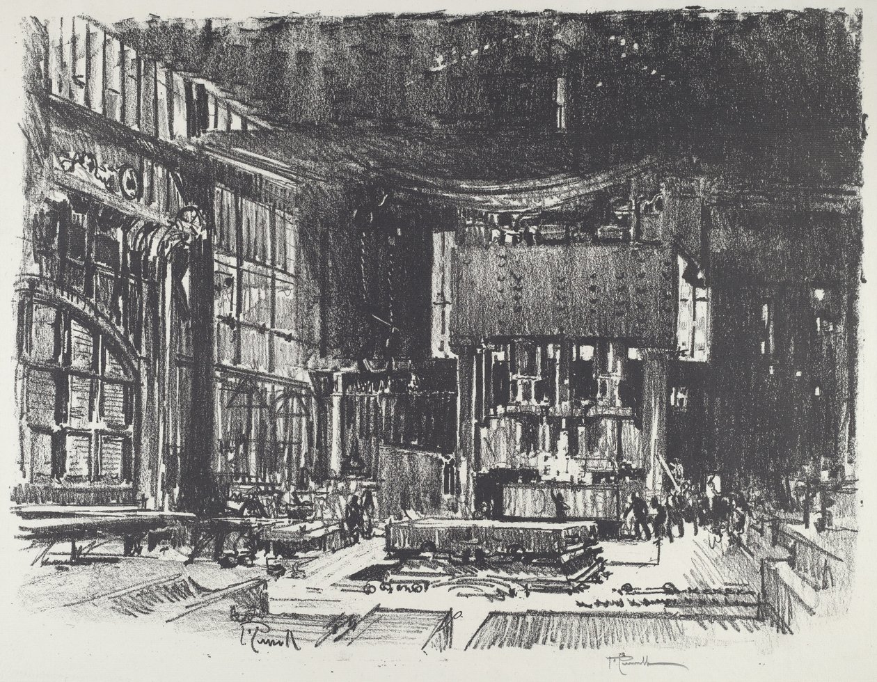 Akolyti připravující oltář boha války, 1916. od Joseph Pennell