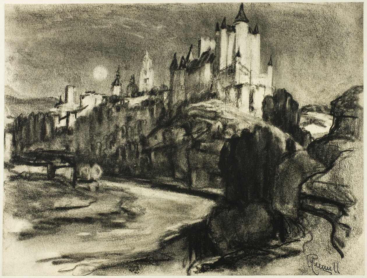 Alcazar, Segovia od Joseph Pennell