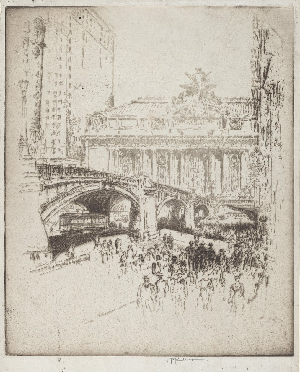 Přístup k Grand Central, New York od Joseph Pennell
