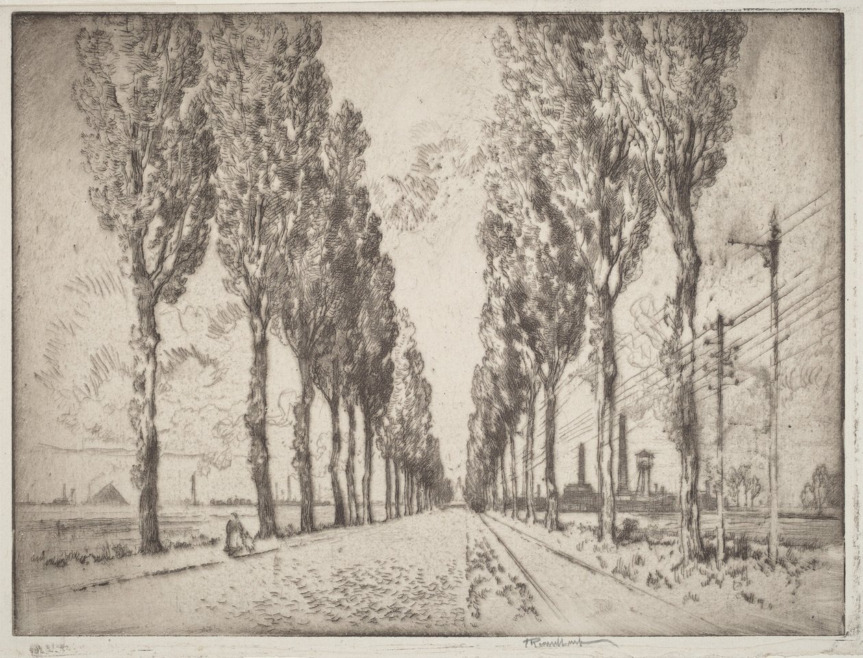 Alej, Valenciennes od Joseph Pennell