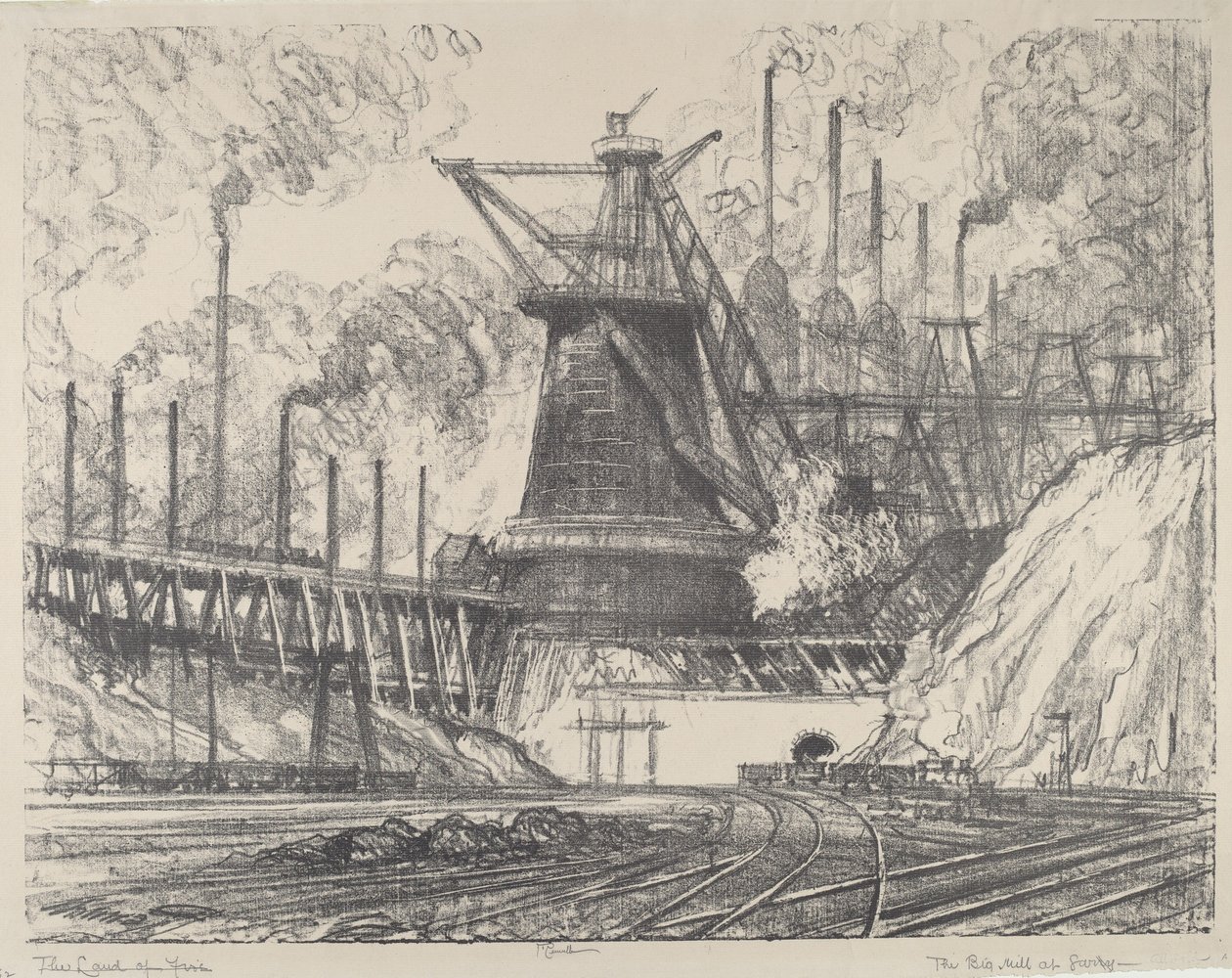 Velká ocelárna, Gary, Indiana od Joseph Pennell