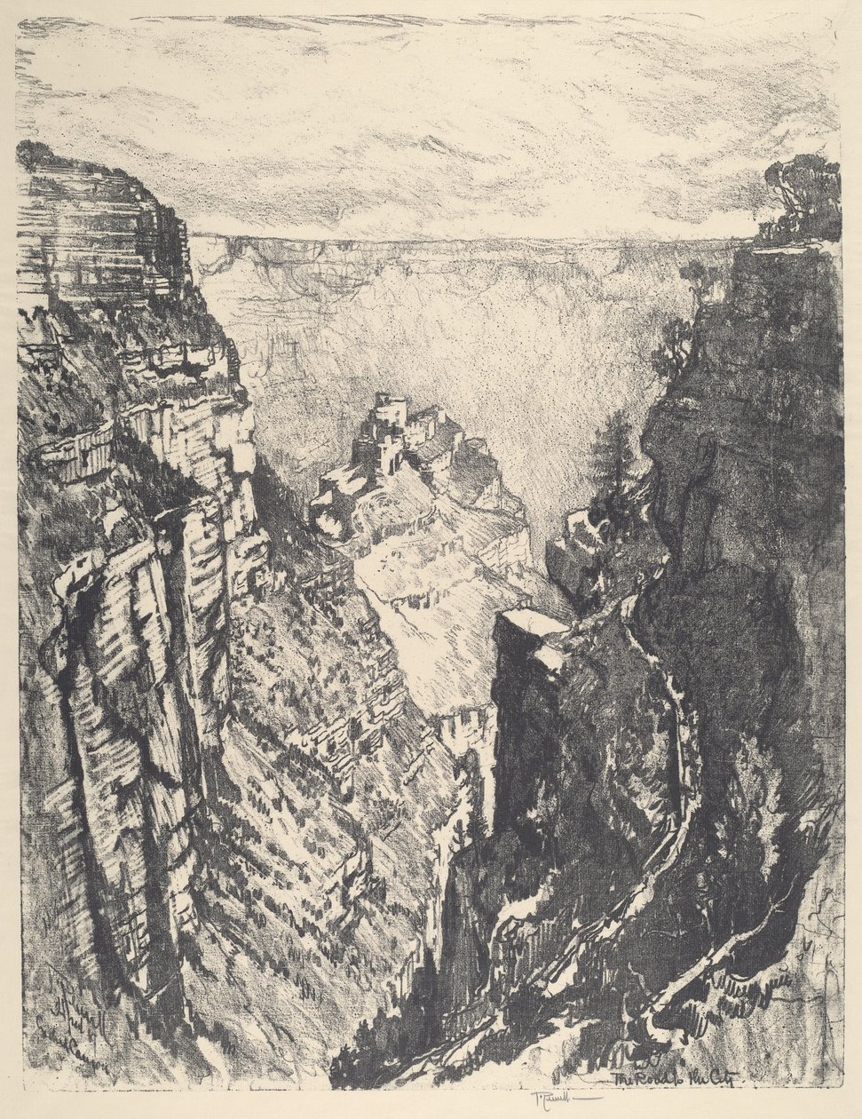 The Bright Angel Trail, 1912. od Joseph Pennell