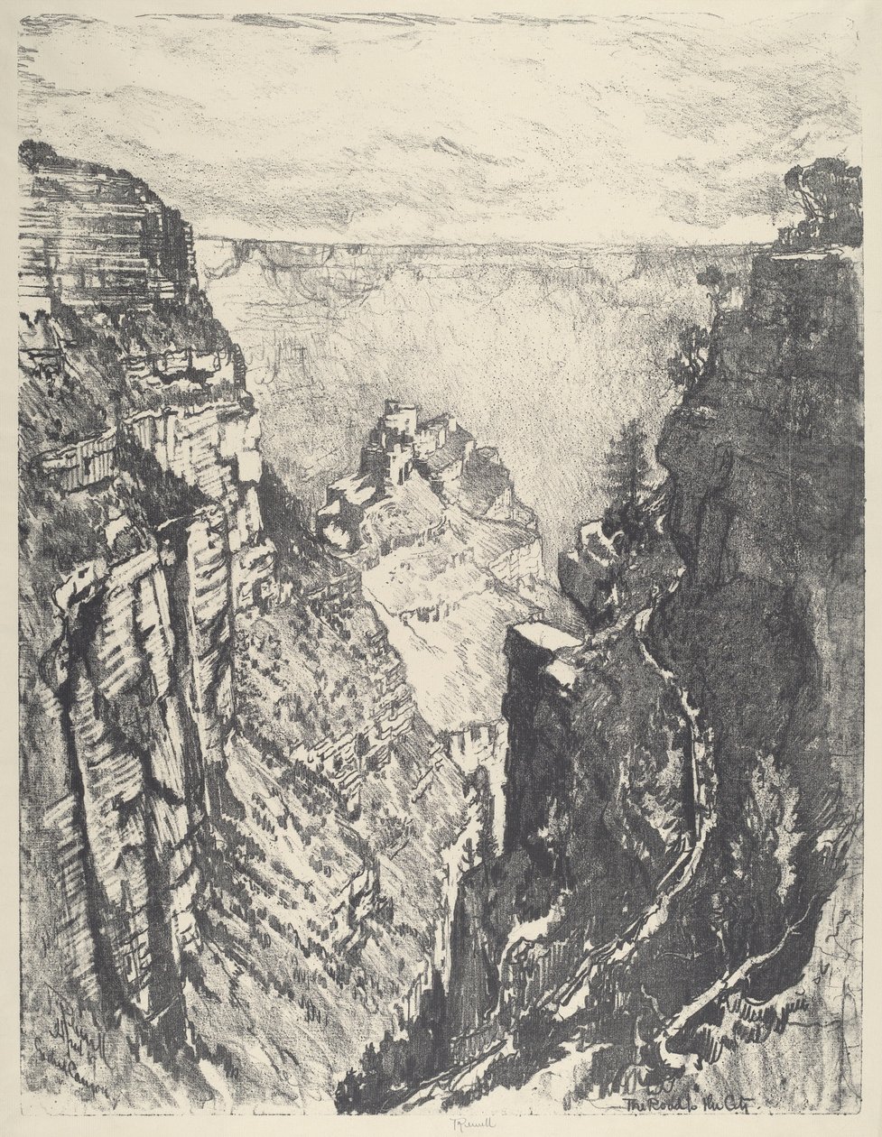 The Bright Angel Trail, 1912. od Joseph Pennell