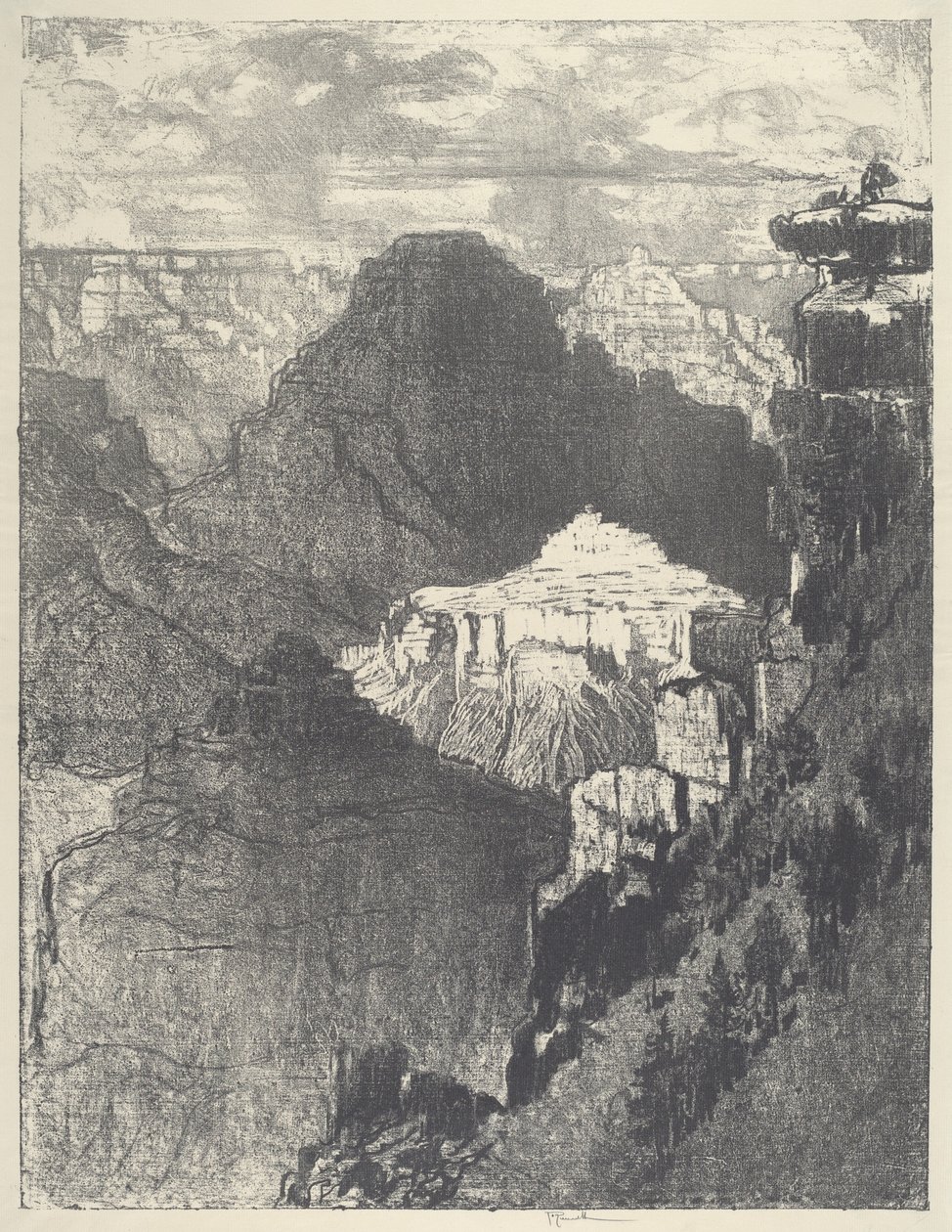 Město pod Černou horou, 1912. od Joseph Pennell