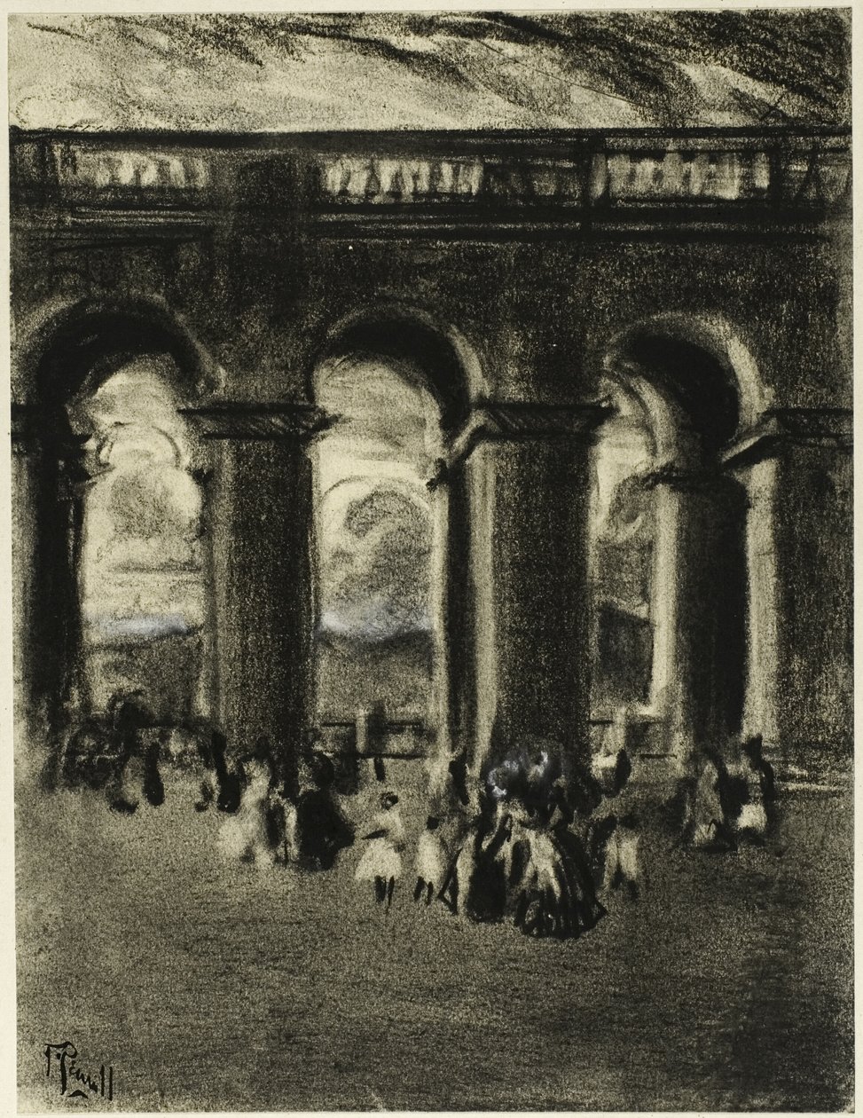 Nádvoří paláce, Madrid od Joseph Pennell