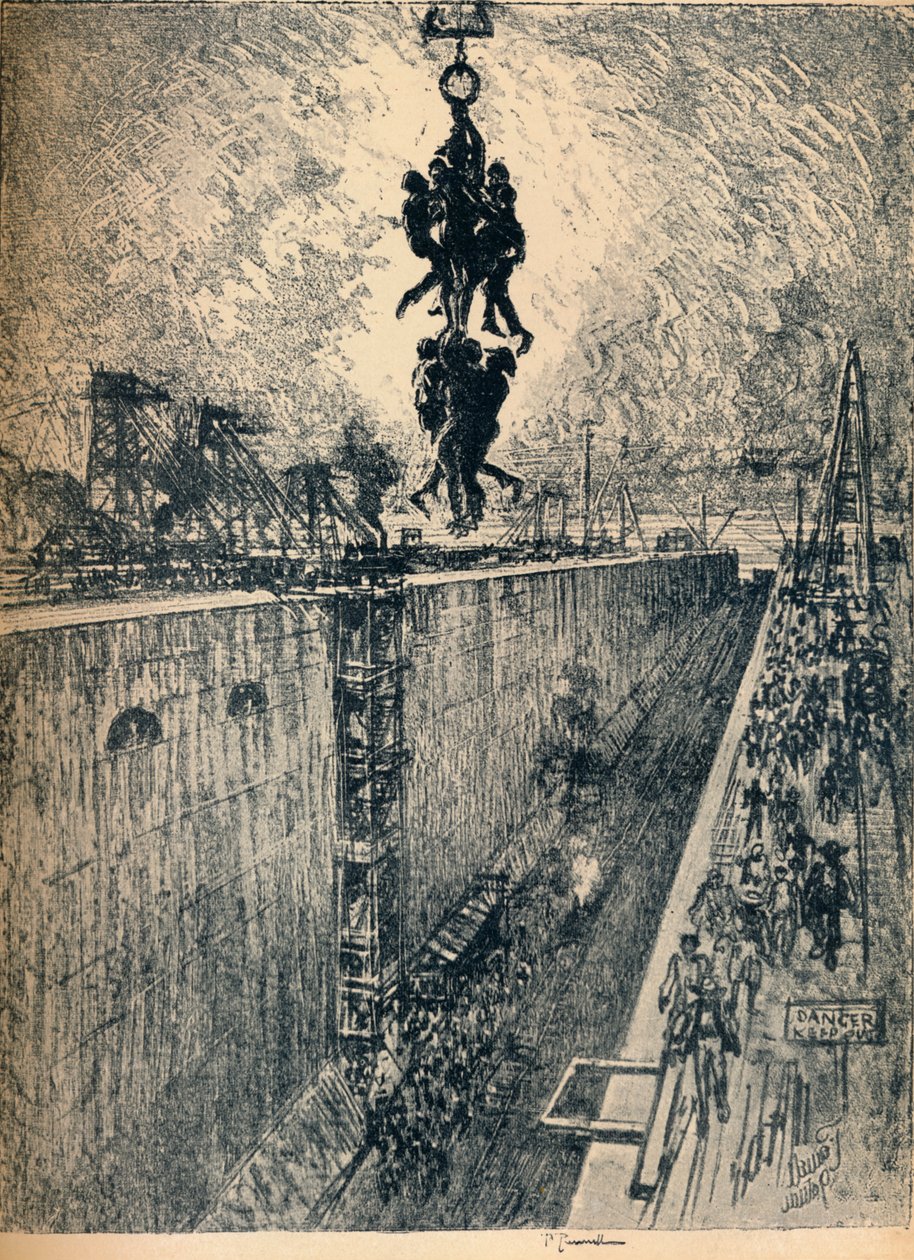 Konec dne - Gatunský zdymadlo, 1912 od Joseph Pennell