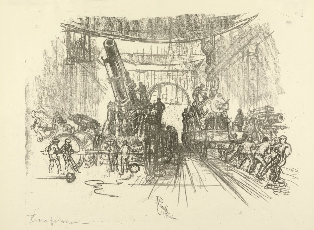 Anglická válečná série: W.453. Připraven na válku, 1916 od Joseph Pennell