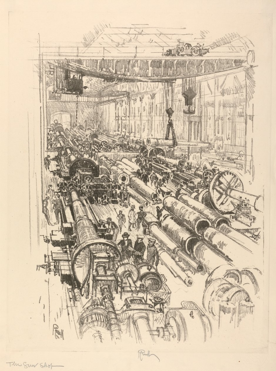 The English War Series: W. 441. The Gun Shop od Joseph Pennell
